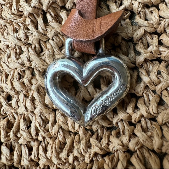 Brighton London Groove Raffia Handbag Tan Bag Leather Trim - Picture 10 of 11